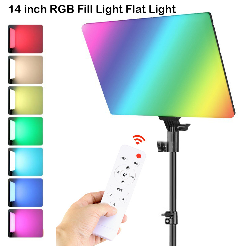 Torjim Rgb Photography Video Lighting - RGB 14 ''LED-videolamp Afstandsbediening Fotografie Selfie