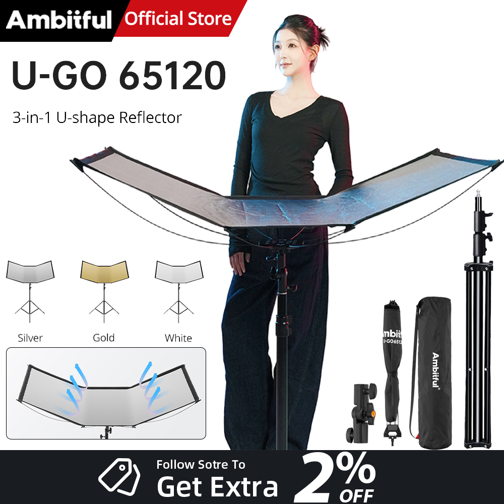 Photography Lighting Types - AMBITFUL 3in1 U-Type Lichtverspreider Reflector Kit