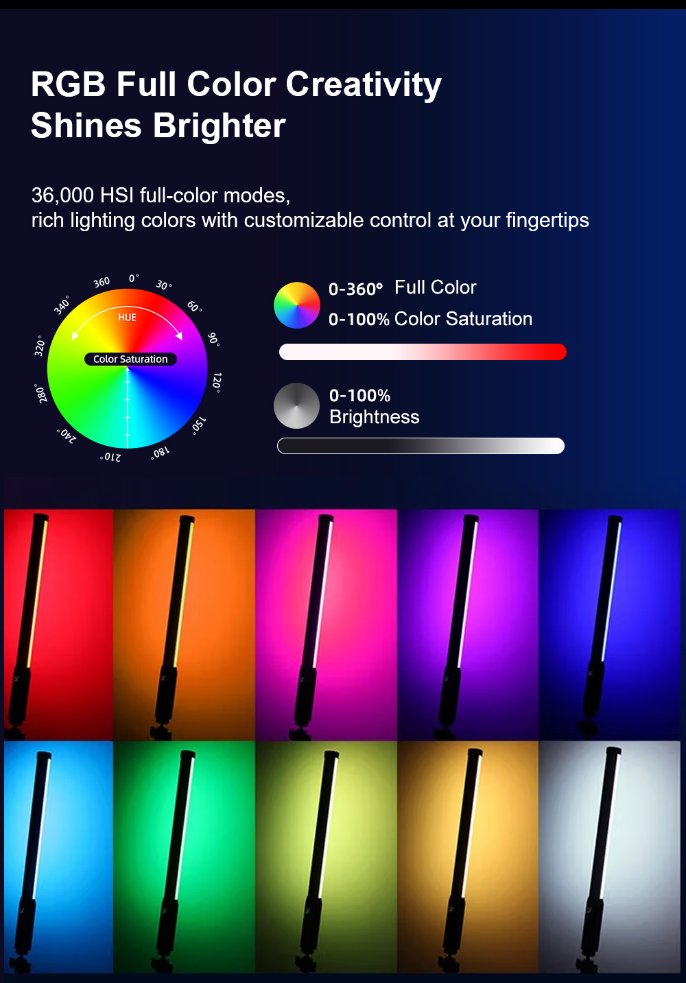 LUXCEO P300 RGB Tube 5W 380LM  - Photography Lighting Styles recensie en prijs